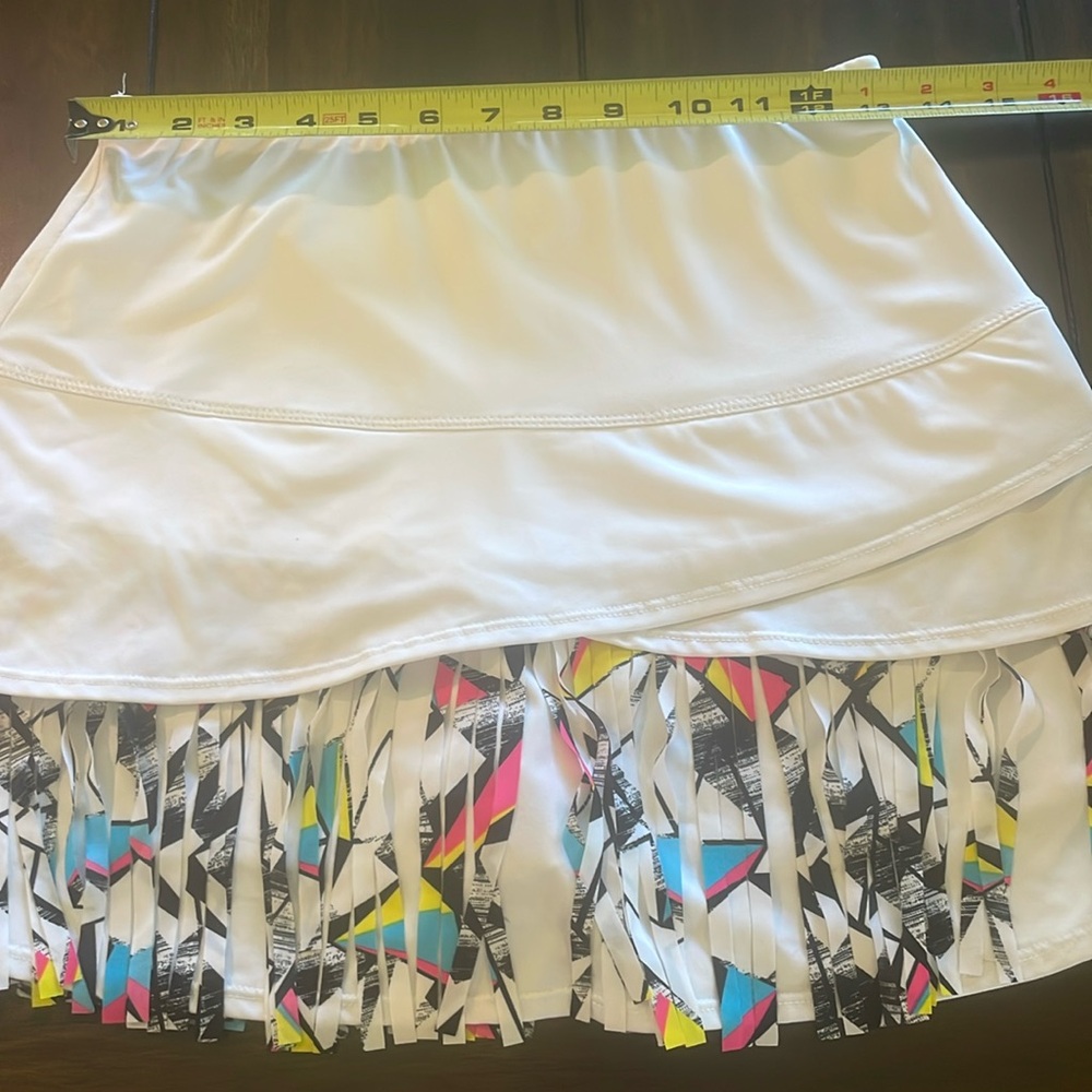 Lucky in Love White Skort with Fringe